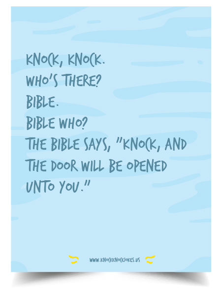 Christian knock knock jokes For Christians